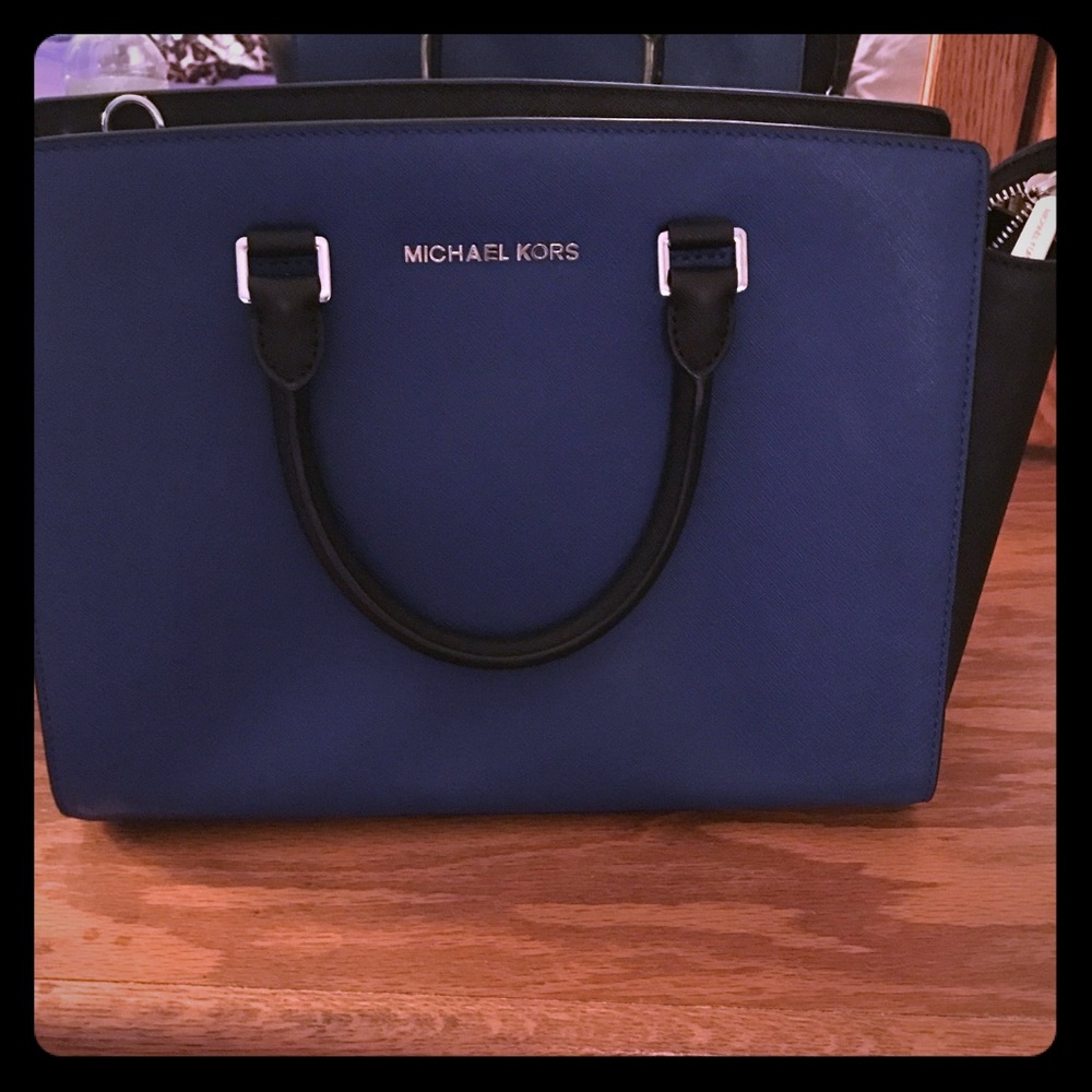 Black and blue Michael Kors purse